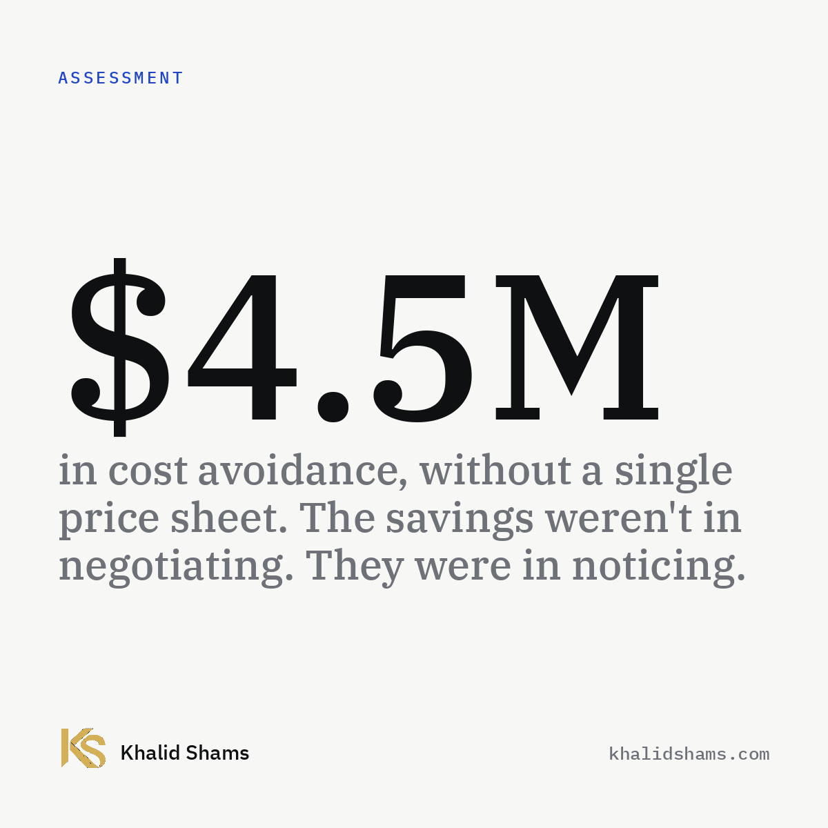 $4.5M without looking at a price sheet