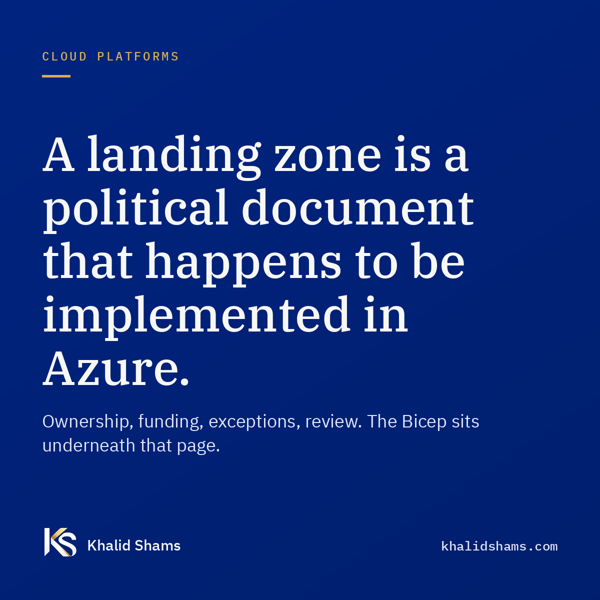 A landing zone is a political document