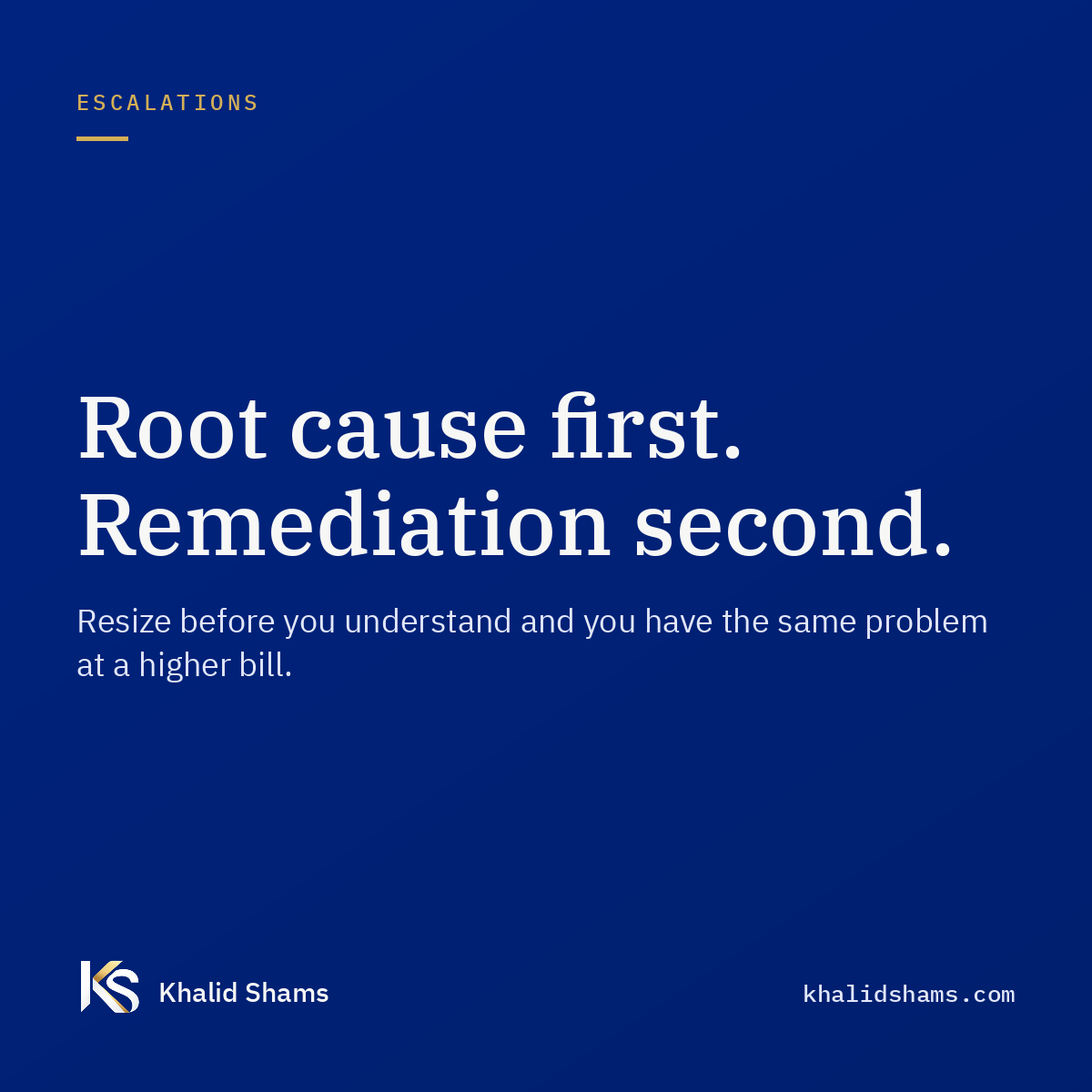 Root cause before remediation